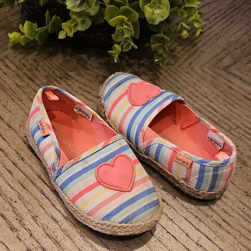 Carter's Kids Striped Slip-On Shoes Size 10
